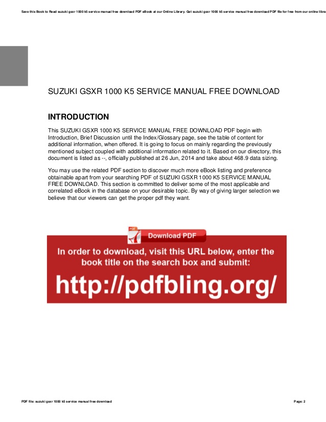 Gsxr 1000 Service Manual Download Free